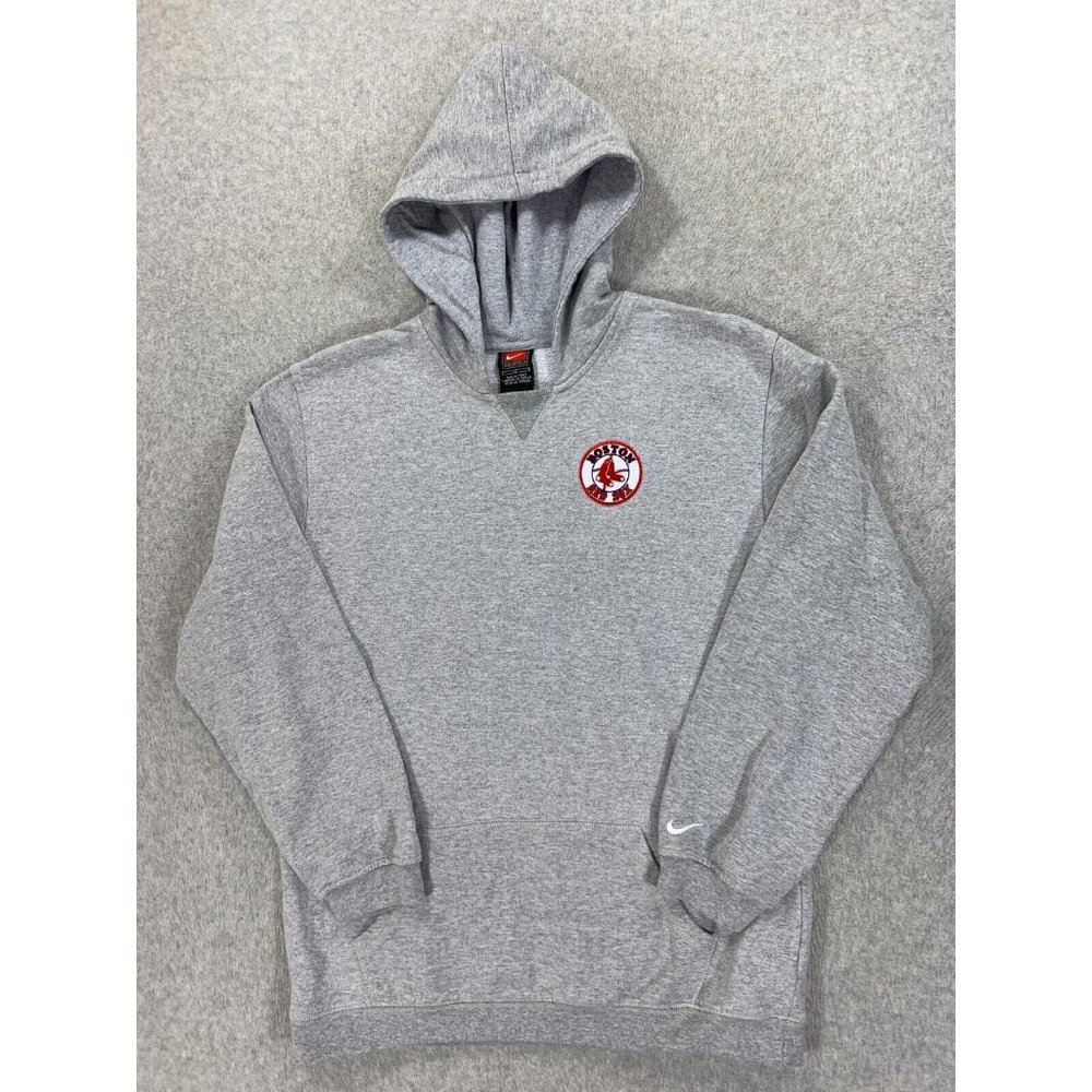 Boston Red Sox Nike Vintage Baseball Hoodie Sweatshirt (Youth Large) Gray‎